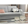 thumbnail image 3 of Jessar - Pouf Rond / Repose-Pieds avec Rangement, de la Collection Baron, Ensemble de 2, Velours Beige, 3 of 3