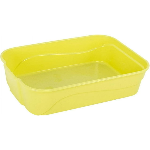 HUGFEGWE Cat Litter Box/High Side Sifting Litter Box/Open Kitty Litter Pan/Kitten Potty Pan for Small Pet, Green CA919-76332