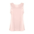 thumbnail image 4 of WTOBBY Women's Satin Tank Tops V Neck Casual Cami Sleeveless Camisole Blouses Summer Basic Tank Shirt, Smooth and Shiny for Layering, Essential Wardrobe Staple,Light pink S, 4 of 5