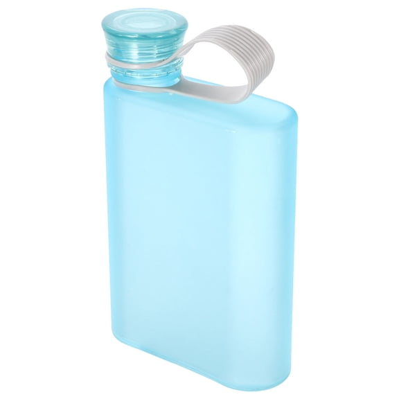 MERRYHAPY Portable Flat Water Bottle 380ml Plastic Travel Flask for Back to School 1 Pack
