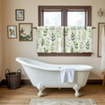 thumbnail image 4 of Green Leaves Tier Curtains 24 Inch Length, Summer Botanical Farmhouse Leaf Watercolor Cafe Short Curtains for Bathroom Over Sink, Small Kitchen Curtain Light Filtering Drapes 2 Panels 27.5"Wx24"L, 4 of 8
