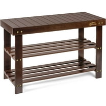 Homemaid Living Bamboo 3 Tier Shoe Rack Bench (Brown)