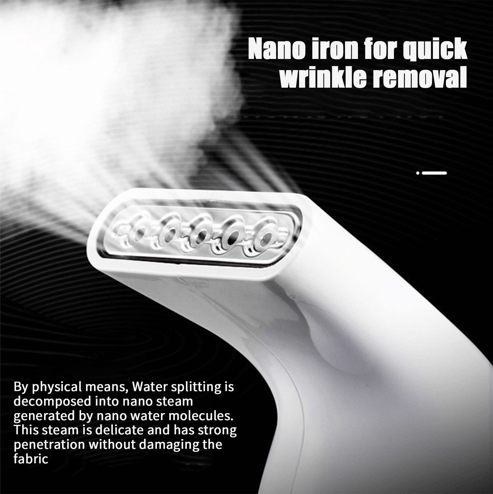 Handheld Portable Steam Iron for Clothing, Travel Garment Steamer for Wrinkle Removal, Powerful Fast Steam for All Fabrics, Safe and Compact for Home, Office and Travel, Easy to Use and Store