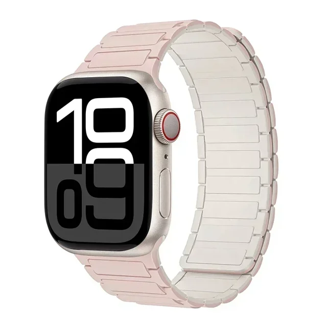 Correa magnética para Apple Watch Band 45mm 42 mm 40mm 46mm 41mm 44mm 38 pulsera de silicona iWatch Series 8 6 7 Se 9 10 Ultra 2 49mm