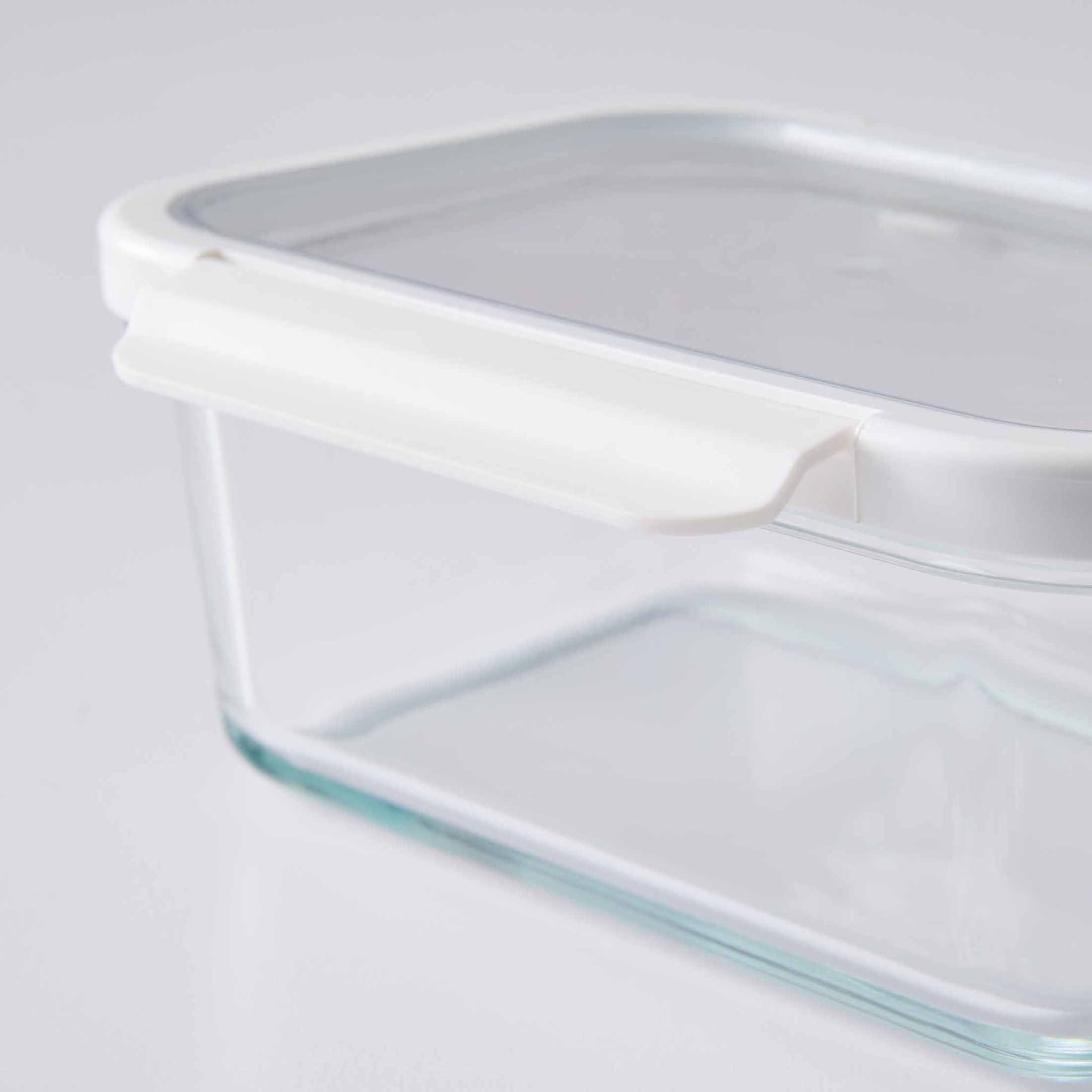 Better Homes & Gardens 2 Pieces 4 Cup Rectangle Glass Food Storage Container with Tritan Lid, Set of 1, 2 Pieces