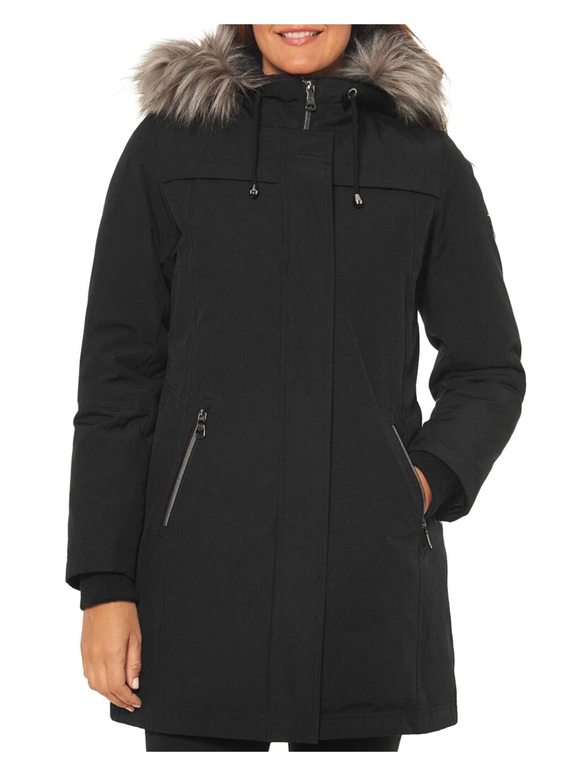 Vince Camuto Womens Faux Fur Hooded 