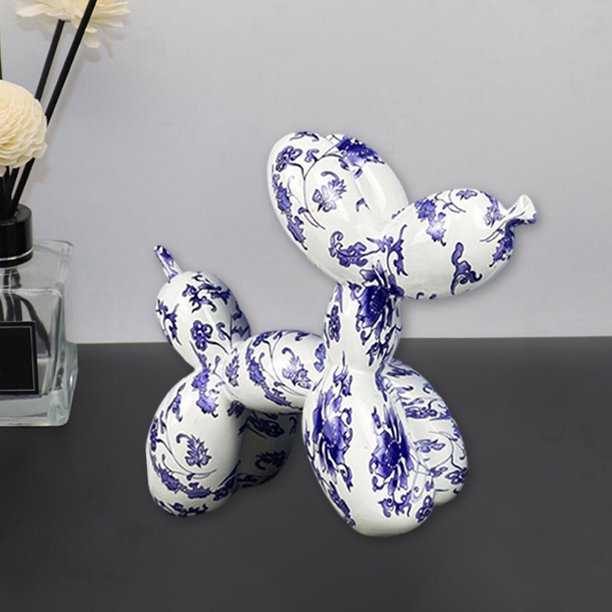 Estatuilla de animal de escultura de perro de globo de resina de estilo escandinavo, colección de artesanía de arte de cachorro de desplazamiento para G Baoblaze linda escultura