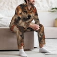 thumbnail image 7 of Fuzoiu Vintage Shiba Inu Art Print Men's Long-Sleeved Pajama,Lounge Button Down Nightwear,Mens Notch Collar Pajama Set -X-Large, 7 of 7