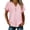 Pink, variant on Abcnature Women's V-Neck Button Down Top, Short Sleeve Textured Blouse, Casual Solid Color Shirt for Ladies