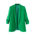 thumbnail image 1 of TRAF-Chaqueta abierta para mujer, abrigo Vintage de manga larga plisada con bolsillos y solapa, prendas de vestir exteriores elegantes, 1 of 5