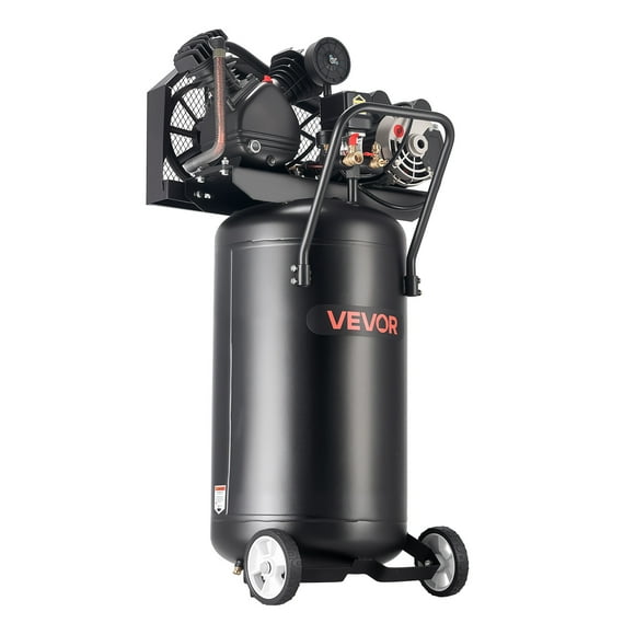 VEVOR 25-Gallon Air Compressor, 2HP 5.5 SCFM at 90PSI, Max 200PSI Pressure Oil-Lubricated Air Compressor Tank, Portable on Wheels for Auto Repair