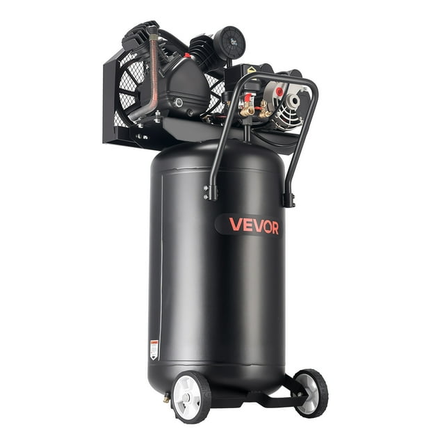 VEVOR Compresseur d'Air de 25 Gallons, 2 Hp 5,5 CFM à 90 Psi, Réservoir de Compresseur d'Air Lubrifié à l'Huile à Pression Max 200 Psi, Portable sur Roues pour Réparation Automobile