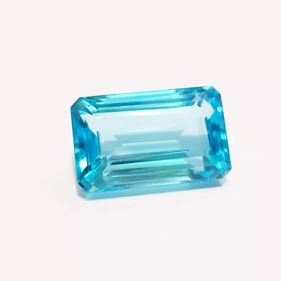 45 Carat Aquamarine Emerald Shape Aquamarine Glass Field Faceted Loose Gemstone