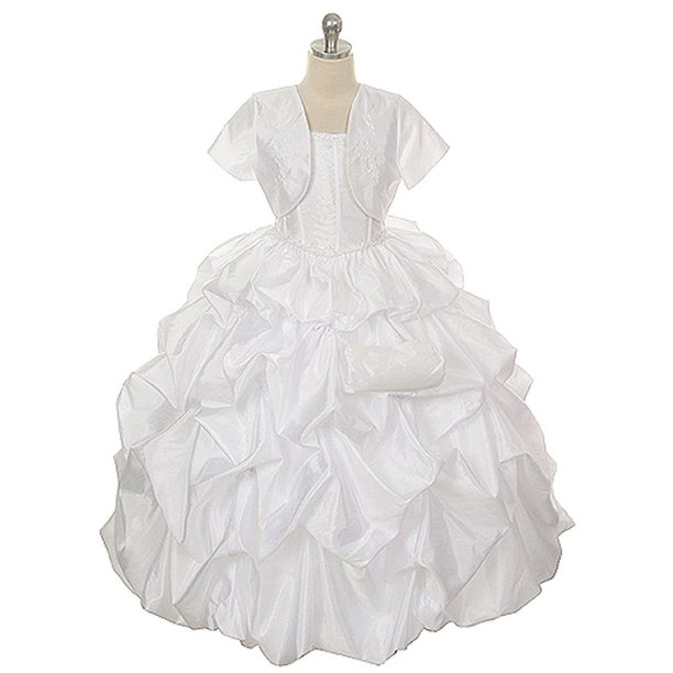 The Rain Kids Rain Kids White Silk Taffeta Pick Up Special Occasion Dress Girl 2t Walmart Com Walmart Com