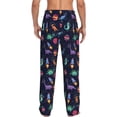 thumbnail image 3 of Goofa Space Dinosaur Printed Soft Pajama Pants for Men, Wide Leg Comfy Casual Lounge Yoga Pants-XX-Large, 3 of 9