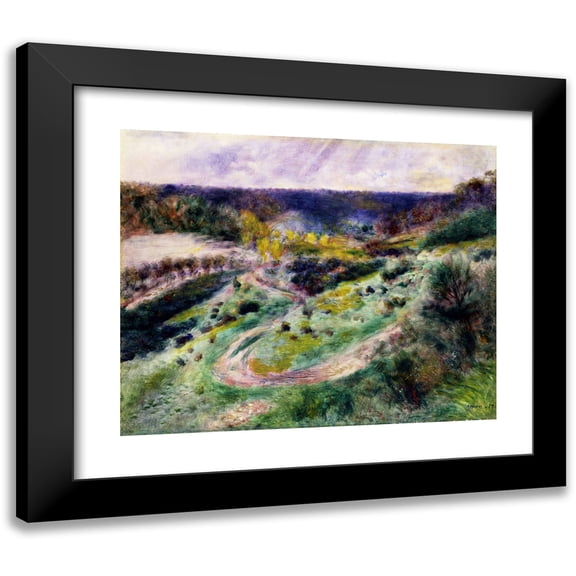 Pierre-Auguste Renoir 14x12 Black Modern Framed Museum Art Print Titled - Road at Wargemont
