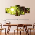 thumbnail image 3 of Elephant Stock Sunlit Cedar Forest Wall Art - Horizontal Multi Panel Canvas - Living Room Wall Decor - Floral And Botanical Multi Panel - Green And Gold Decor - 92" x 42", 3 of 8