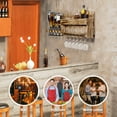 thumbnail image 6 of VigorPro  Wine Rack Wall Mounted Wood Alcohol Shelf with Bottles Stemware Glass Holder Rustic Whiskey Display Storage with 4-Bottle Liquor Dispenser for Home Bar Kitchen Decor, 6 of 9
