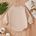 thumbnail image 5 of Baby Onesies Boy Girl Sweatshirt Romper Solid Color Crewneck Sweater Onesie Oversized Long Sleeve Bodysuit With Pocket(Size:3-6 Months), 5 of 9