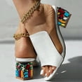 thumbnail image 2 of Mostsola Sandals for Women 2025 Trendy Jewelry Heeled Samdals Retro Peep Toe Slip on Shoes, 2 of 8