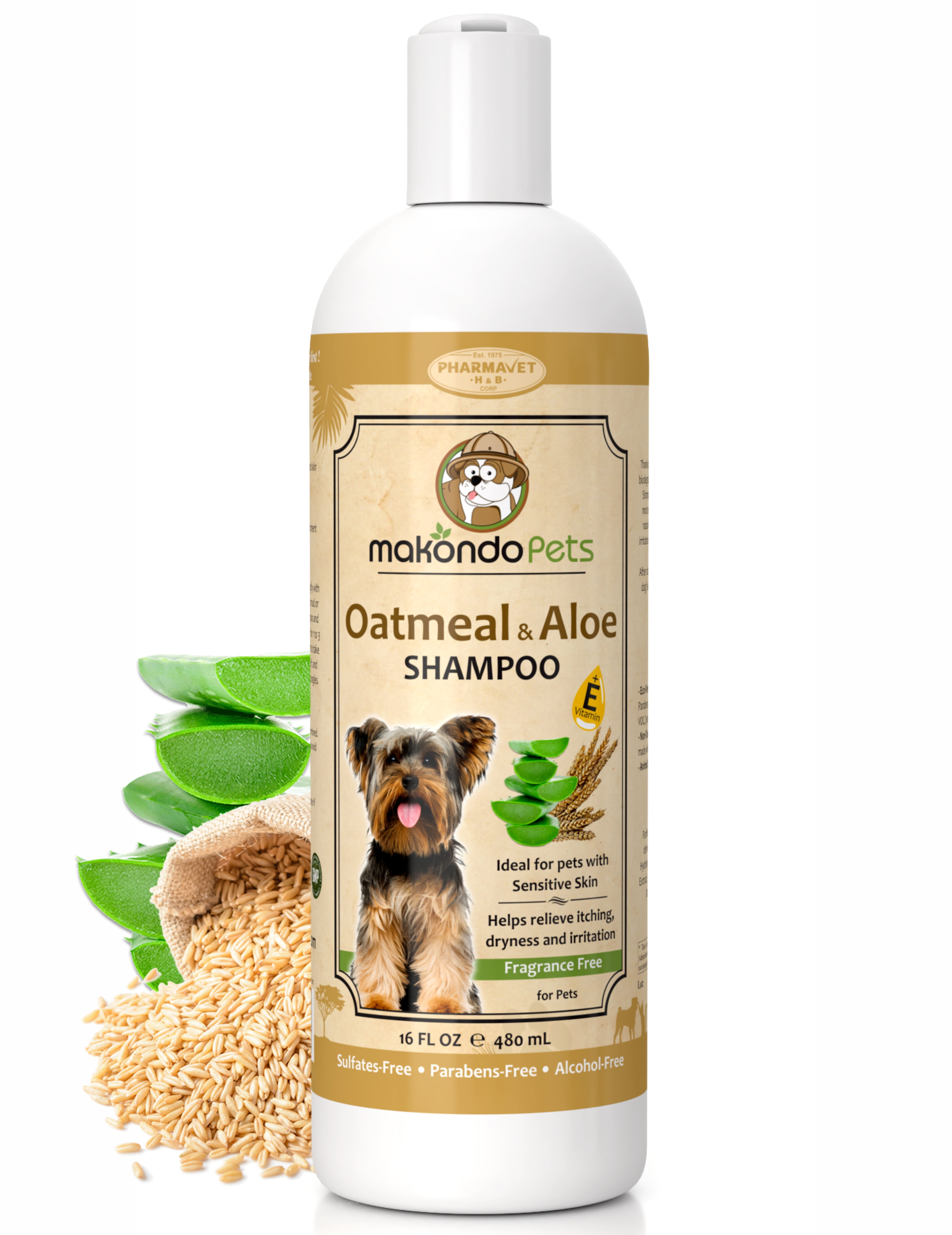 Oatmeal Dog Shampoo with Aloe Vera and Vitamin E