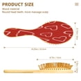 thumbnail image 3 of Wood Paddle Brush with Cushion & Round Hair Brush Candy Cane-shaped Hearts Pattern Detangling Brush for All Hair Types, 3 of 7