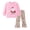 Pink, variant on Linfrsh Toddler Girls Fall Outfits Cute Casual Christmas Print Long Sleeve Hoodie and Pants Set for Girls Suitable for and Winter