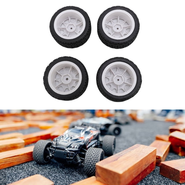 RC Rally Car Tires 4PCS 70mm 1:10 Scale Plastic Nylon RC Off Road Tires with Special Tread Pattern for TT01 XV02 Model