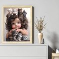 thumbnail image 2 of Kit Punto Cruz Con Gato Y Niña Hilo Algodón Ecológico Bordado 11CT 40x50cm, 2 of 9