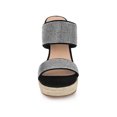 thumbnail image 6 of BLISSFUL STEP Platform Rhinestones Dual Strap Espadrille Wedge Sandals for Women, 6 of 6