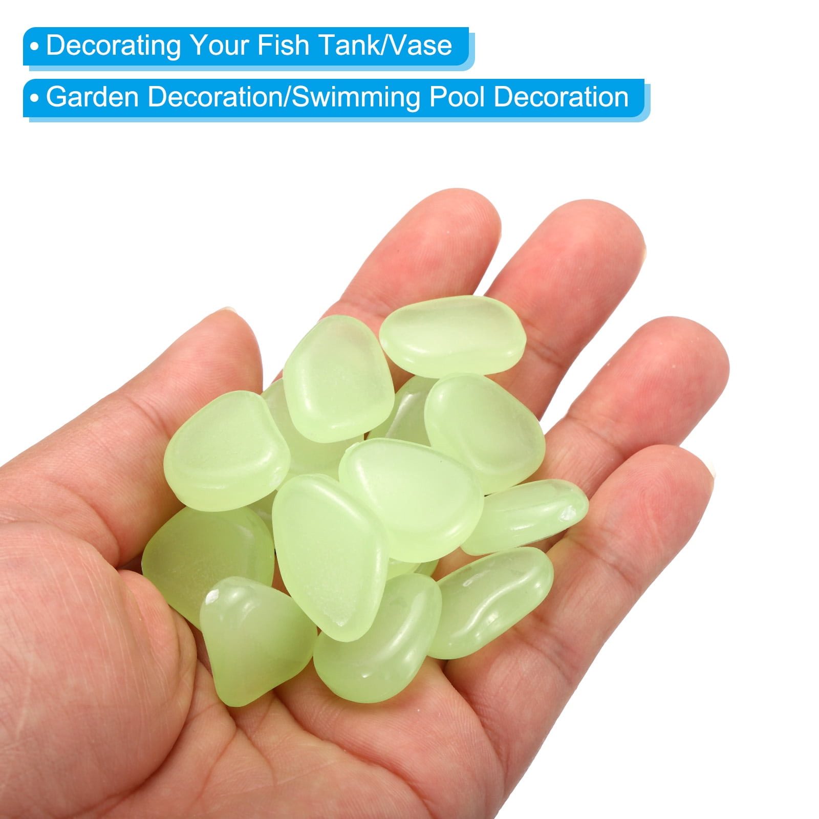 Unique Bargains Glow Rocks Luminous Stones Decor for Potted Plant Fish Tank Translucent