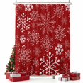thumbnail image 2 of Red Snowflake Christmas Shower Curtain, Xmas Snowflake Red Waterproof Fabric Shower Curtains with 12 Hooks, Bathroom Curtain Set for Bathroom Accessories Decor, 66 x 72 Inches, 2 of 9