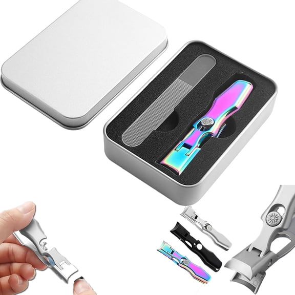 TIFOR Nail Clipper, TIFOR Nail TIFOR, Super Sharp Stainless Steel Nail TIFOR, Nail Clipper with Catcher, Angled Head Toenail Clipper, No Splash Fingernail for Seniors (Color, C)
