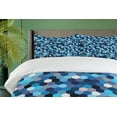 thumbnail image 4 of Ambesonne Blue White Duvet Cover Sets, Blurry Rectangulars, 2-King, Multicolor, 4 of 7