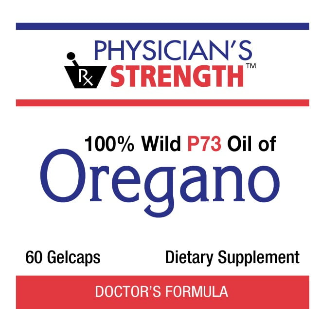 Physician’s Strength™ 100% Wild P73 Oil of Oregano, 60 Gelcaps – All-Natural Dietary Supplement for Adults – Made with