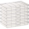 thumbnail image 1 of Gebildet 6pcs Plastic Transparent Storage Case Accessory Parts Storage Box for Tiny Bead, Herbs, Pills and Other Small Items, 1 of 5