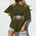 thumbnail image 5 of Tops de manga corta con hombros caídos informales de verano para mujer, camisetas divertidas con cuello redondo y estampado de béisbol OAVQHLG3B Store  lin121212, 5 of 5