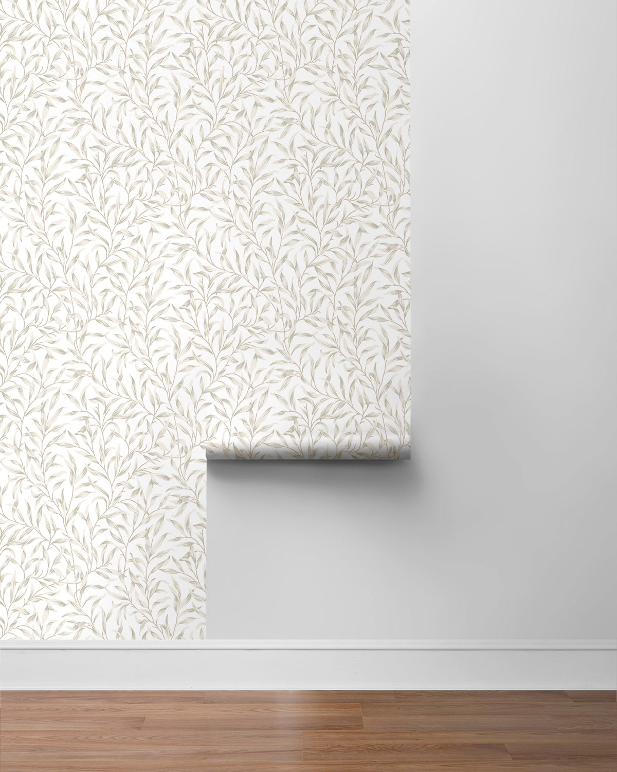 Seabrook Designs Neutral Willow Trail Prepasted Wallpaper - 20.9 in. W. x 33 ft. L. Roll