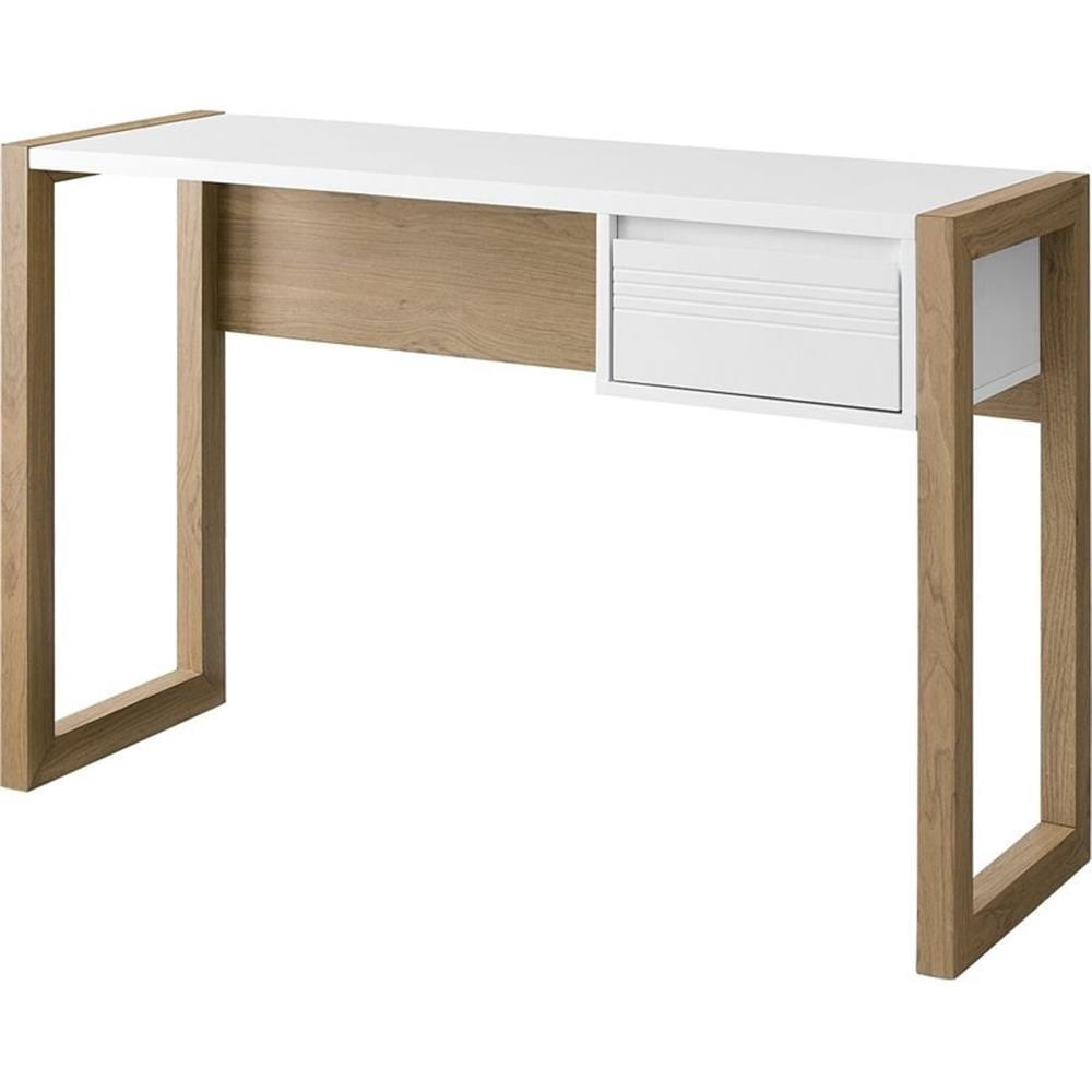 Walker Edison Ashton 1-Drawer Engineered Wood Writing Desk in English Oak/White