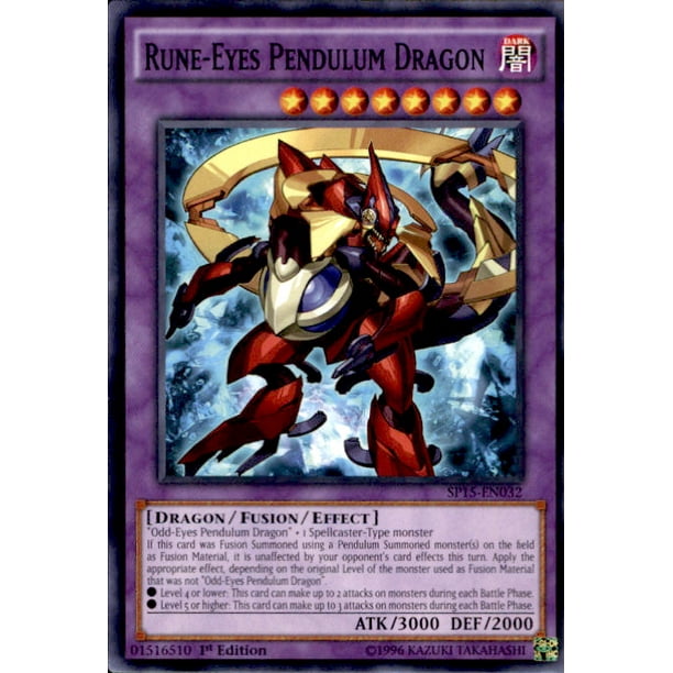 Yugioh 15 Star Pack Arc V Rune Eyes Pendulum Dragon Sp15 En032 Walmart Com