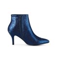 thumbnail image 3 of BLISSFUL STEP Women's Glitter Pointed Toe Stiletto Heels Ankle Boot Blue 9, 3 of 7