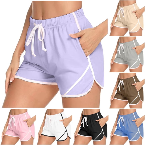 TAGOLD Women's Summer Athletic Shorts Pants,Casual Plus Size Short Pants for Womens,Women's Sports Pocket Casual Running Drawstring Loose Fitness Pants Shorts