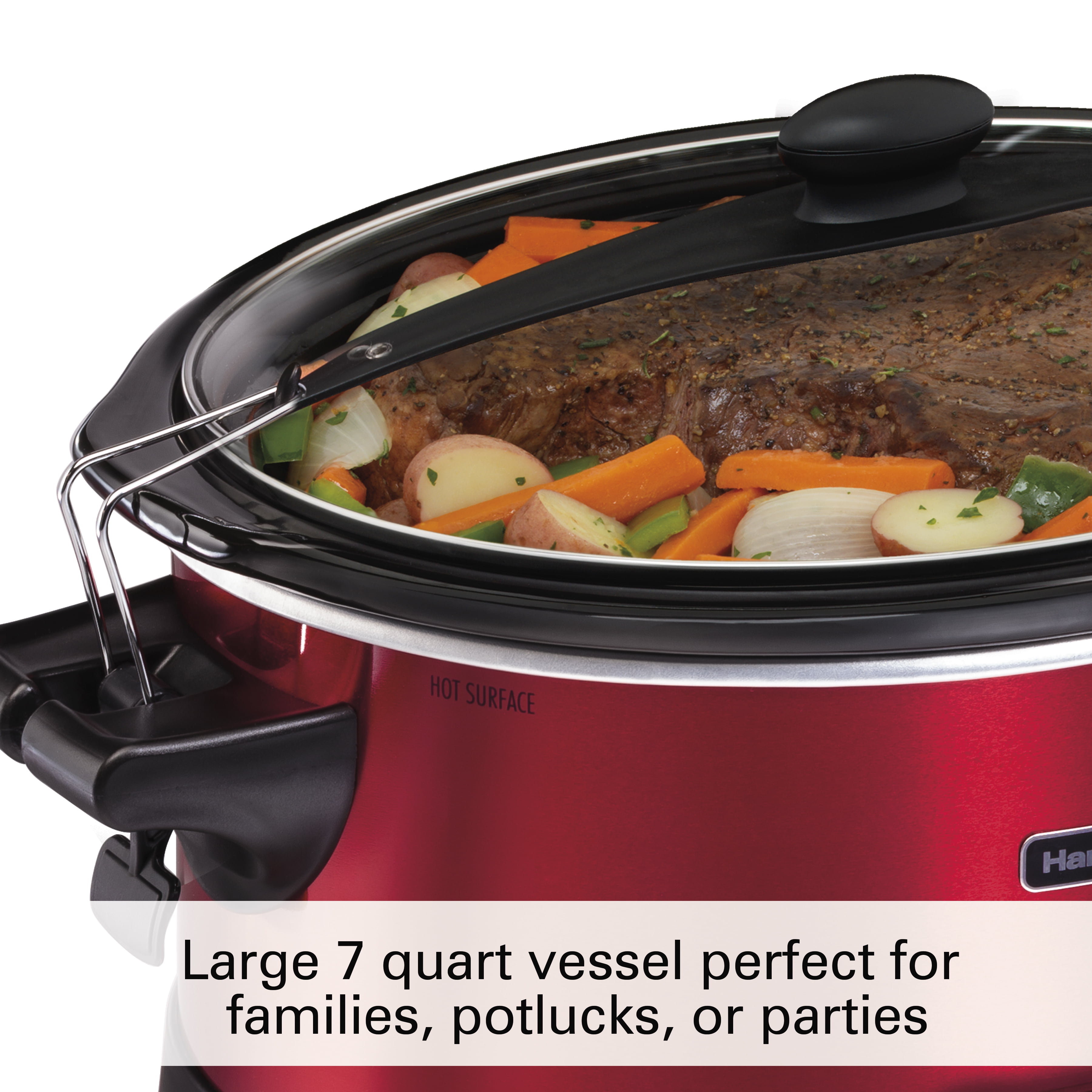 🔥Hamilton Beach 7 Quart Stay or Go Programmable Slow Cooker with Party  Dipper