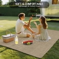 thumbnail image 4 of Brown Farmhouse Outdoor Rug 4x6 Ft - Reversible Patio Rug Outdoor Camping Rugs, Vintage Country Monochrome Textured Washable Indoor Outdoor Area Rugs, Non-Slip Outdoor Carpet Runner for Deck/Porch, 4 of 8