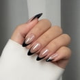 thumbnail image 4 of Press On Nails BtartBox con punta francesa, corto, almendra, cisne negro, 4 of 8