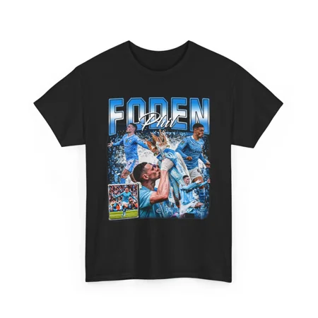 Phil Foden Bootleg Retro Vintage 90s Graphic T-Shirt Manchester City Tee