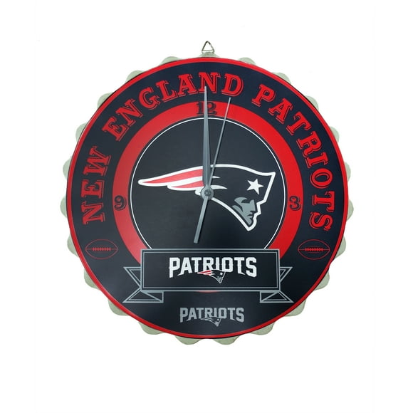 New England Patriots NFL Bouteille Bouchon Mot-Symbole Horloge Murale