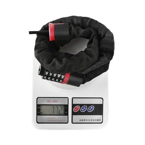 WHAMVOX Chain Lock 5- Resettable Combination Anti-Theft Lock High Safety and Flexible Keyless Password Lock for Bike Door Fence Gate (Black 0.6m)