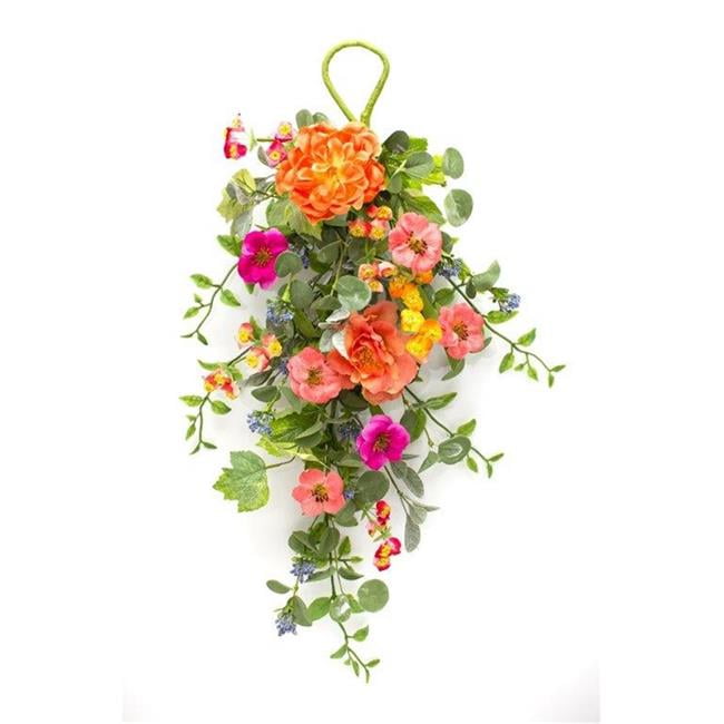 Mixed Floral Wall Swag 28.5"L Polyester