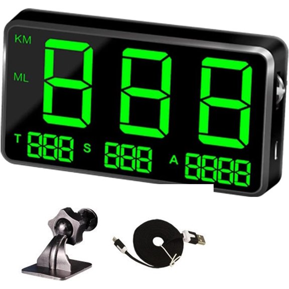 Universal GPS HUD Speedometer C80 Digital Display GPS Head Up Dispaly Speedometer Car Truck Odometer 4.5in Large Screen with Over Speed Warning MPH F